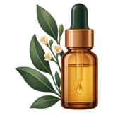 Essential oil dropper bottle with botanical leaves