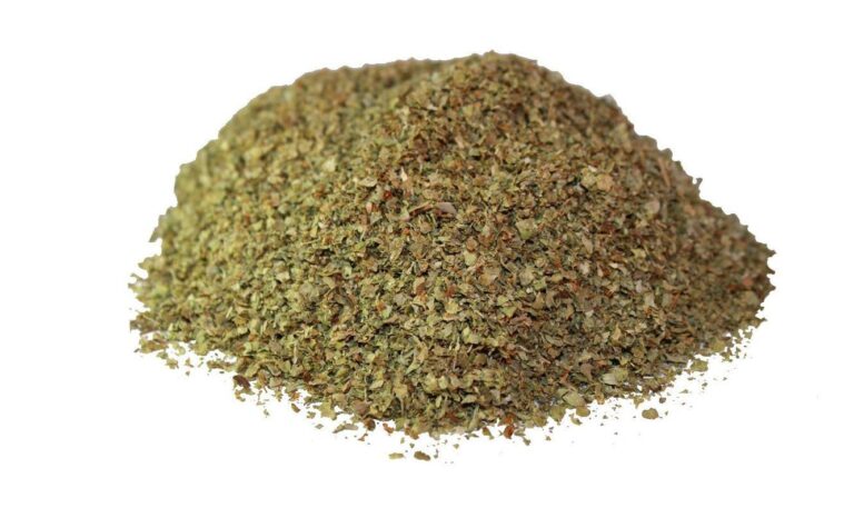 Bulk supply of aromatic dried Moroccan Marjoram leaves from a wholesale distributor in Morocco.