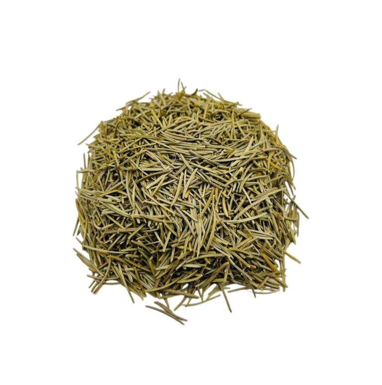 Bulk supply of aromatic dried Moroccan Pine needles from a wholesale botanical distributor in Morocco.
